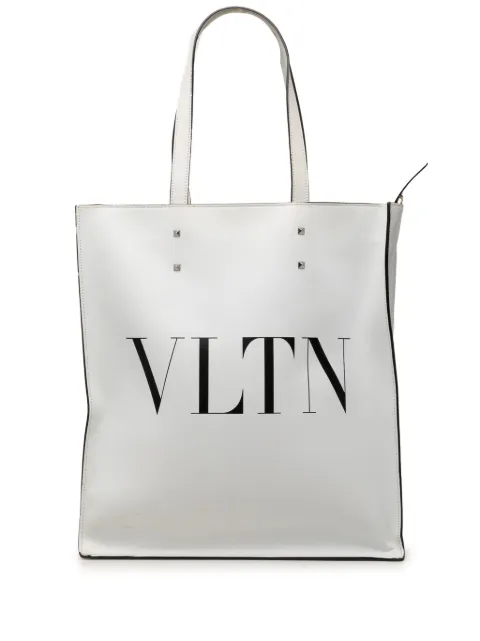 Valentino Garavani Pre-Owned 2018-2026 Leather Rockstud VLTN satchel White 9H3T4GF8FRHXELAK