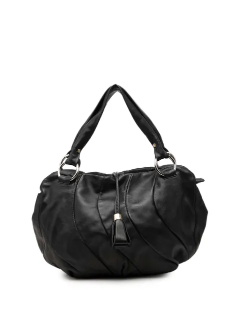 Celine Pre-Owned 2008 Calfskin Pleated Bittersweet hobo bag Black 0FG897G7K68V71R4