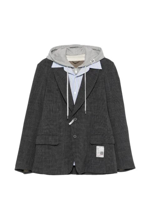 Maison MIHARA YASUHIRO layered hooded blazer Grey K17JK321