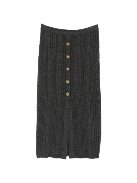 TWINSET cable-knit button-front midi skirt Grey 262TP3103
