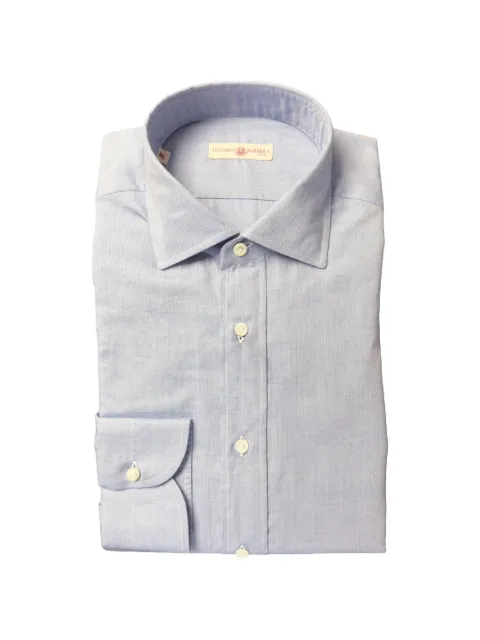 Luciano Barbera mini-herringbone point-collar shirt Blue 1554297170565C