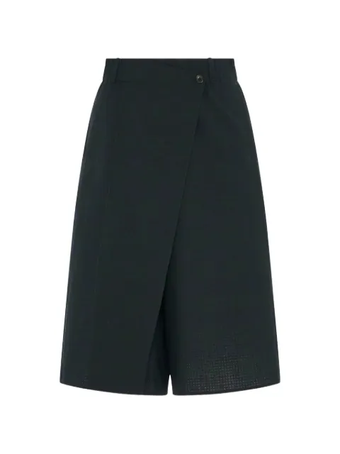 6397 wrap-detail knee-length shorts Blue NP447