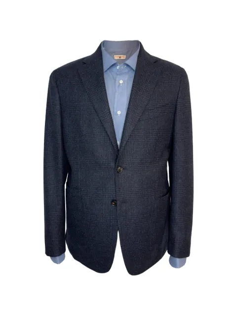 Luciano Barbera plaid notch-lapel blazer Blue 111P2517142188I