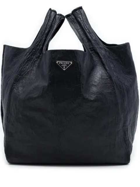 Prada Pre-Owned 2013-2026 Crinkled Nappa tote bag Black AZ0MH603LDID009U