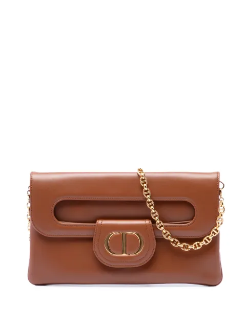 Christian Dior Pre-Owned 2021 Medium Calfskin DiorDouble Chain Bag crossbody bag Brown AKKYSR0FJ5T0LRRC