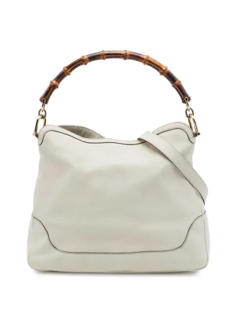 Gucci Pre-Owned 2016-2026 Calfskin Bamboo Diana satchel White 9A6ZH32XDDOAYHSF