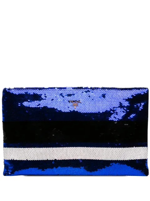 Prada Pre-Owned 2000-2013 Paillettes Pochette clutch bag Blue 92IGQXCM0Z204LNO