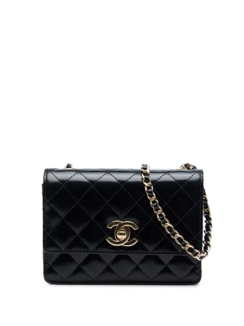 CHANEL Pre-Owned 2011 Micro CC Quilted Shiny Calfskin Single Flap crossbody bag Black 8KTEI5227W6B744X