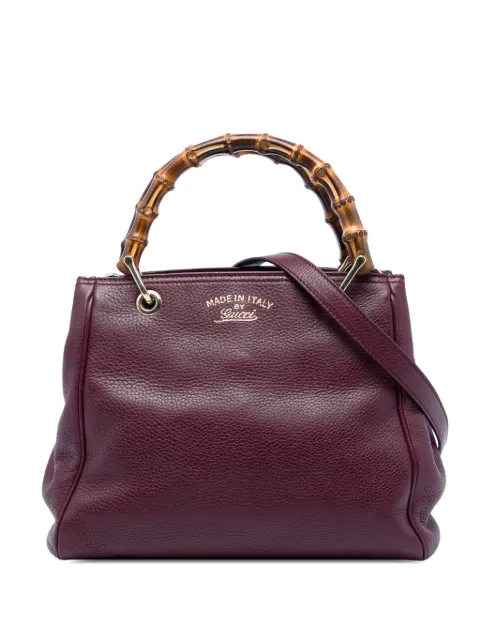 Gucci Pre-Owned 2016-2026 Small Calfskin Bamboo Shopper satchel Purple 1O43Y7QVX2LN64Y8