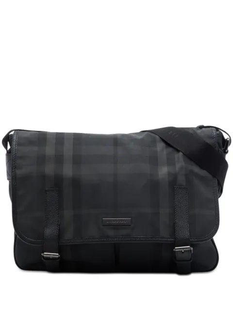 Burberry Pre-Owned 2000-2017 Smoke Check Nylon Messenger Bag crossbody bag Grey 1M6PSLNDWH510ZVR