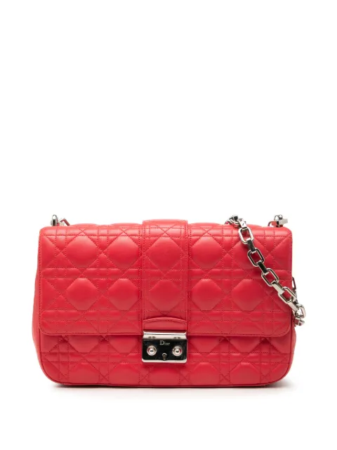 Christian Dior Pre-Owned 2011 Medium Lambskin Cannage Miss Dior Flap shoulder bag Orange UJEBMQ85MWP9QS7M