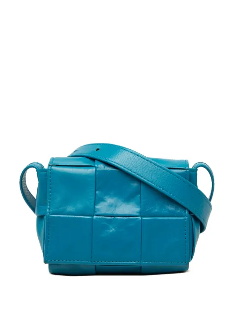 Bottega Veneta Pre-Owned 2012-2026 Candy Paper Calfskin Intrecciato Cassette crossbody bag Blue HJHGSG47MF57ABP2