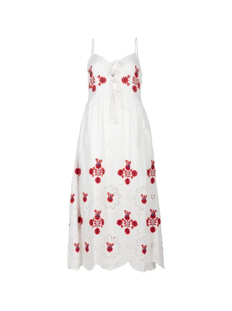 Sea Catharina embroidered broderie-anglaise midi dress White PF26004