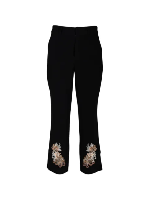 Cinq A Sept Kerry floral-embroidered trousers Black ZP839J1319Z