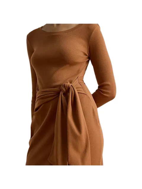 Lauren Ralph Lauren tie-waist side-slit dress Brown 200973598