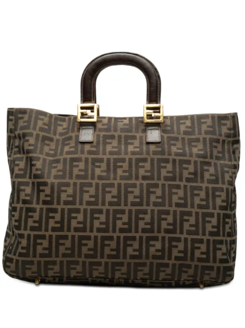 Fendi Pre-Owned 20th Century Large Zucca Canvas Twins tote bag Brown 3BA9DE99ISGC9K9V