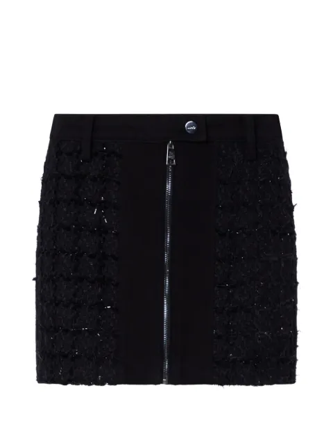 LIU JO bouclé mini skirt with zip Black UF6114D0385
