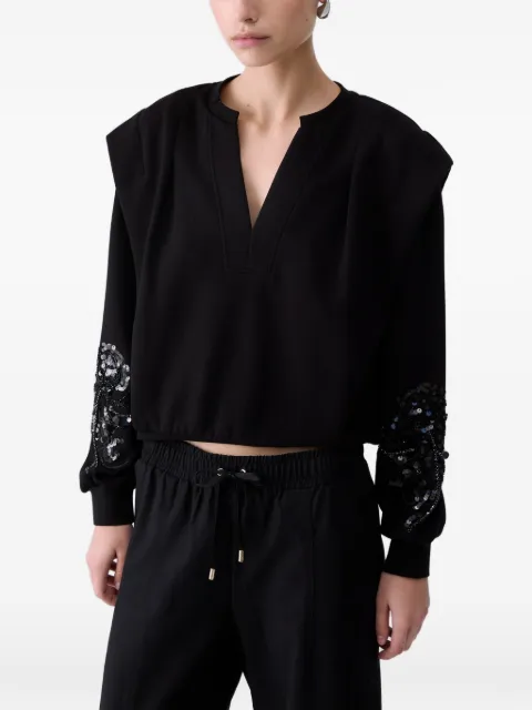 LIU JO sweatshirt with jewel embroidery Black TF6135J3958W9449