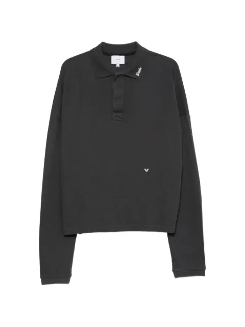 RHUDE logo-embroidered long-sleeve polo shirt Blue RHPF26PO02214