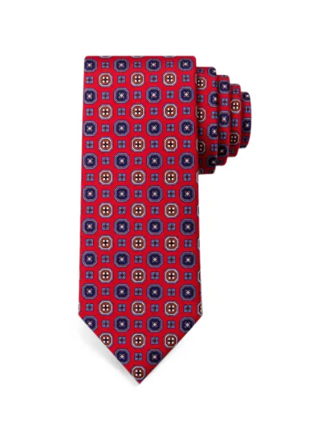 Bona Furtuna geometric-print tie Red 25CR01713