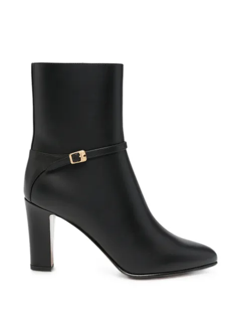 Valentino Garavani buckle-strap leather ankle boots Black WS0PZ8ZEY