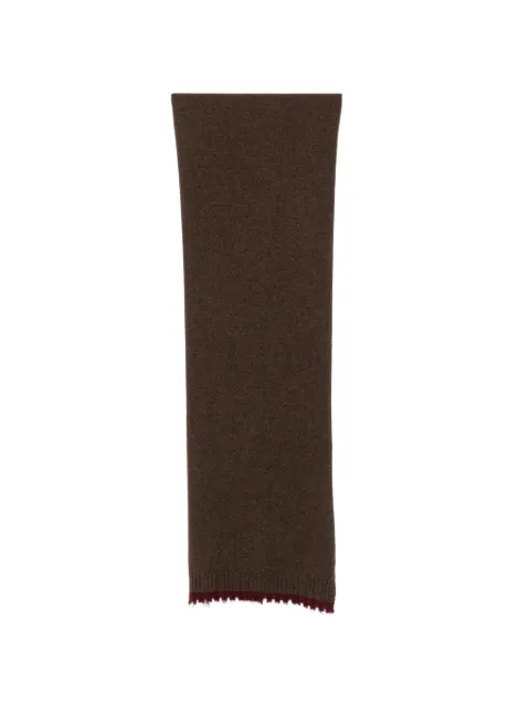 Uma Wang frayed-edge ribbed-trim scarf Brown UK0050