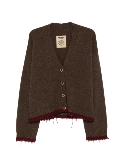 Uma Wang frayed-edge oversized cardigan Brown UK7156