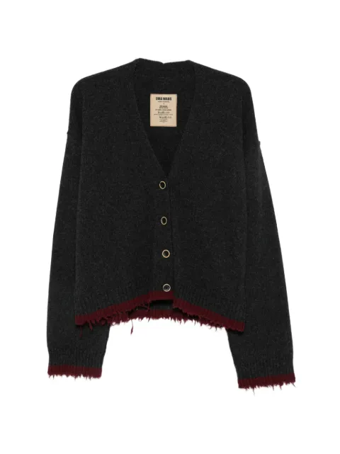 Uma Wang distressed-trim oversized cardigan Grey UK7156