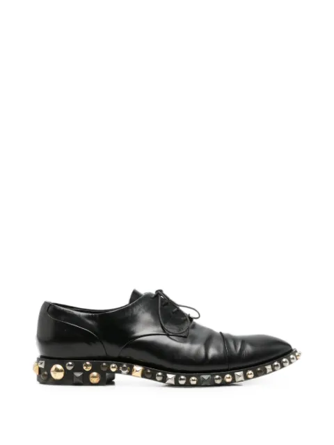 Louis Vuitton Pre-Owned 2010 stud-embellished derby shoes Black LV390CGU