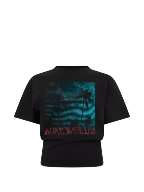 Balenciaga crop T-shirt with graphic design Black A0016UTUVO8