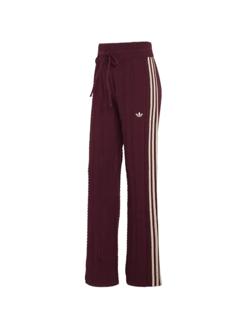 adidas chevron-knit side-stripe track pants Red KR8943