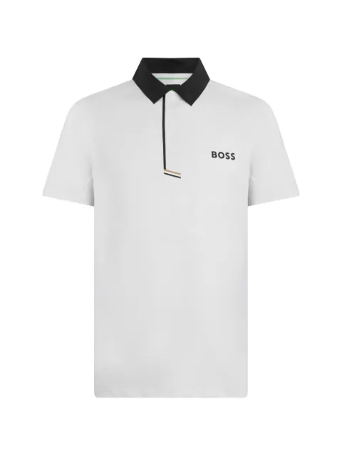 BOSS logo-print short-sleeve polo shirt White 50549460