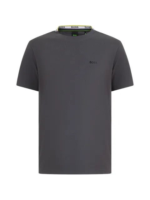 BOSS logo-embroidered T-shirt Grey 50529941