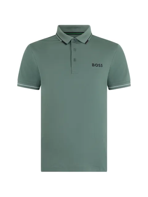 BOSS logo-print polo shirt Green 50506203