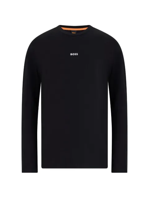 BOSS logo-print long-sleeve T-shirt Black 50473286