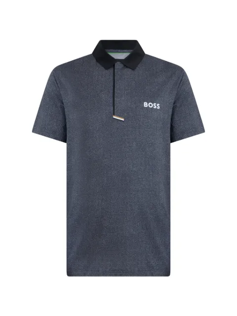 BOSS logo-print polo shirt Grey 50549460