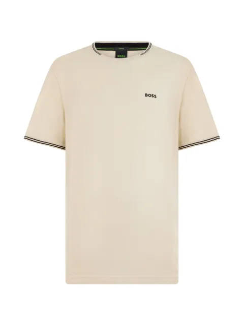 BOSS logo-print T-shirt Neutrals 50521245