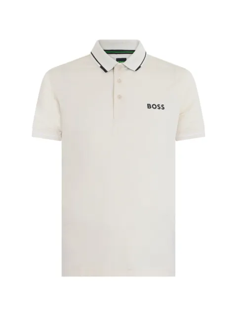 BOSS logo-print short-sleeve polo shirt Neutrals 50506203