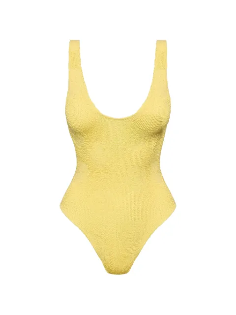 SOFIA ERHAN Mara crinkle-effect swimsuit Yellow MARAONEPIECE