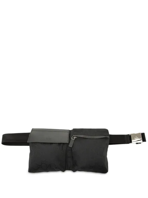 Gucci Pre-Owned 2000-2015 GG Canvas Double Pocket belt bag Black 4WYEB2C7EYU3MZ6T
