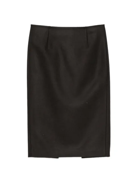 MM6 Maison Margiela asymmetric rear-slit midi skirt Brown S62ME0034S52207