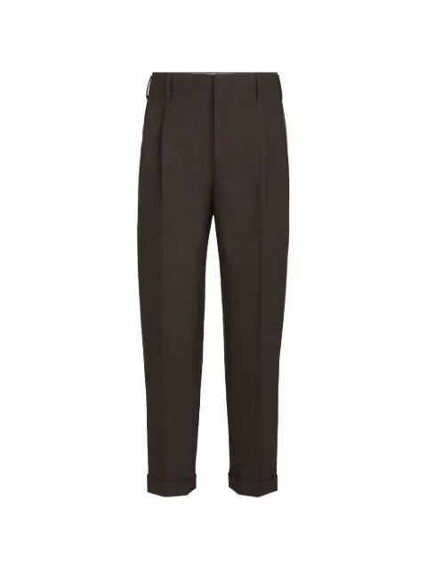 Brunello Cucinelli virgin-wool diagonal trousers with double pleats Brown ME267S2440C2518