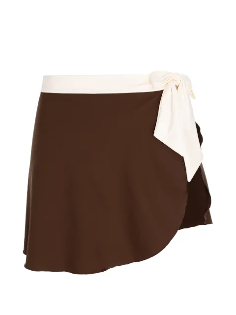 Noire Swimwear Aria wrap-style mini skirt Brown SKU22