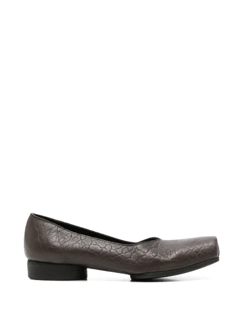 Uma Wang crinkled-effect square-toe pumps Brown US9018