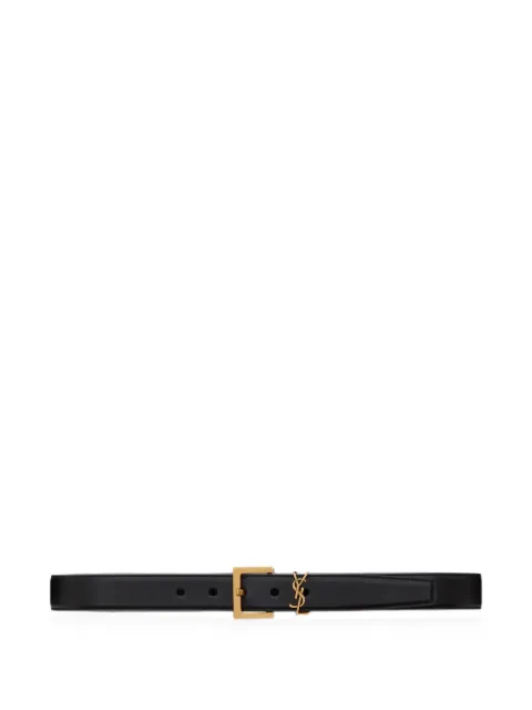 Saint Laurent Cassandre Vadim reversible belt in smooth leather Black 864585BOO0W