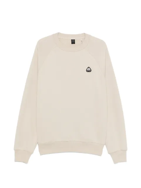 Moose Knuckles Yul logo-patch raglan-sleeve sweatshirt Neutrals M36MS637