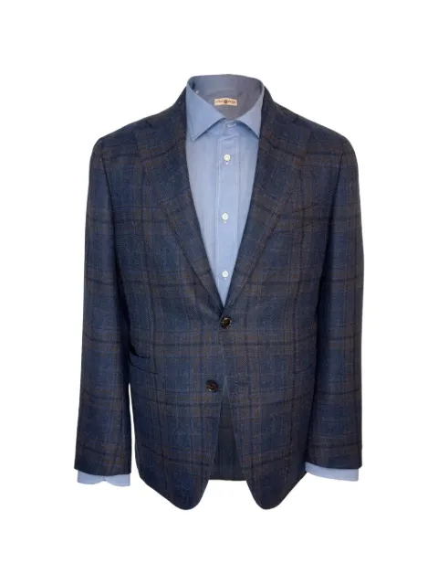 Luciano Barbera checked blazer Blue 111P2517178288R