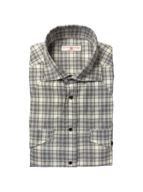 Luciano Barbera check-pattern shirt Grey 1559467214395B