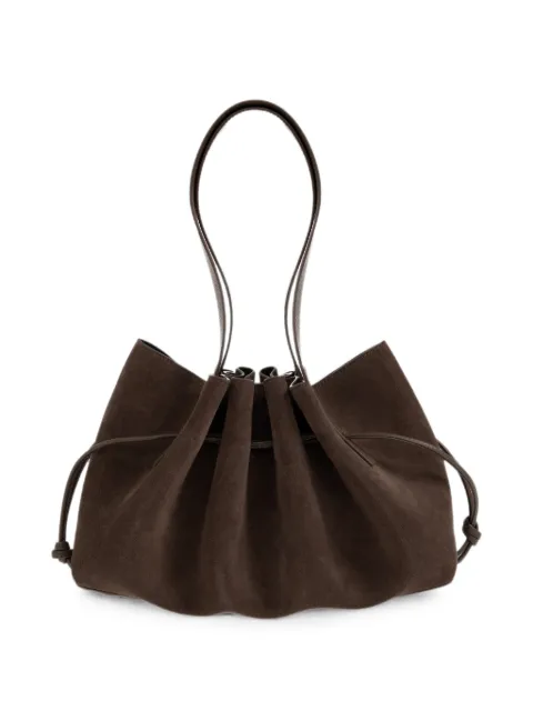 Yuzefi Scallop ruched-suede shoulder bag Brown SCALLOPSHOULDERBAGSUEDE