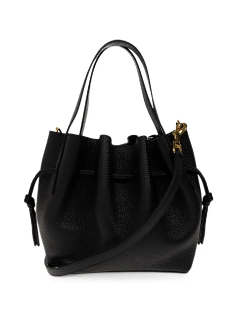 Yuzefi Mini Scallop pebble-grain bucket bag Black MINISCALLOPTOTEPEBBLEGRAINLEATHER